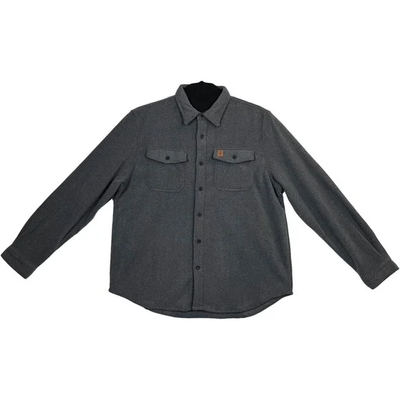 Coleman Mens Polar Fleece Shirt Jacket Size XL Gray Button Front Chest Pockets - Picture 8 of 8